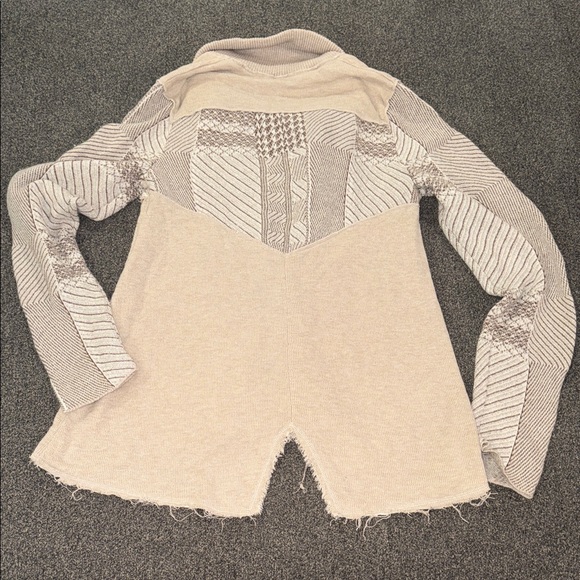 Free People Stylish Beige and Brown Button-Up Cardigan - Picture 7 of 9